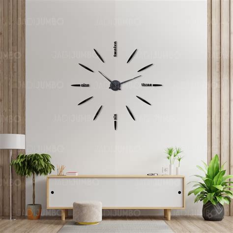 Jam Dinding Jumbo Diy Clock Model Tajam