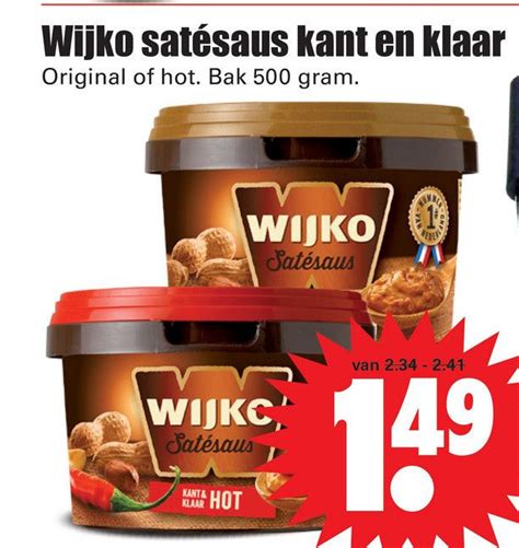 Wijko satésaus kant en klaar aanbieding bij Dirk