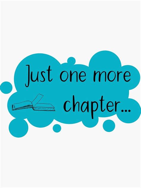 Just One More Chapter Handwritten Style Blue Stickers Chapter Book Lovers Words