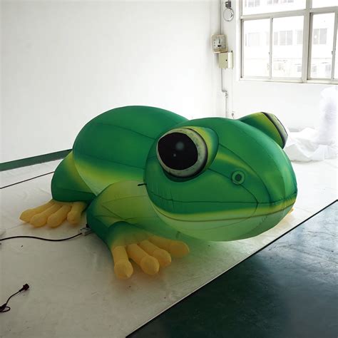 Customized Inflatable Cartoon Frog Advertising Character For Exhibition