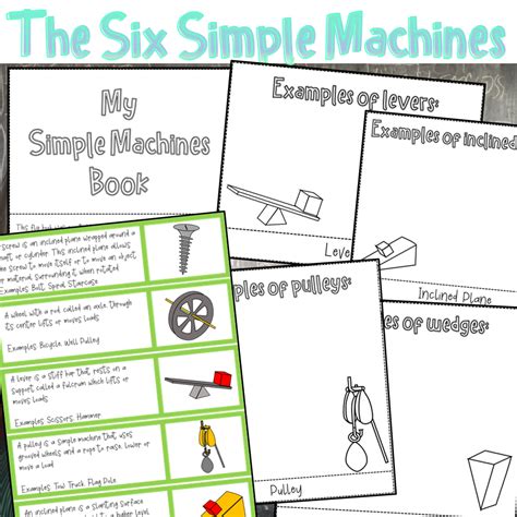 The Six Simple Machines Worksheets Flashcards And Flip Book Made By