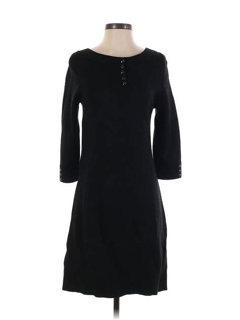 White House Black Market Solid Black Casual Dress Size S 71 Off