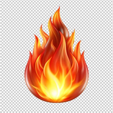 3d Fire Flame Icon With Burning Red Hot Sparks Premium AI Generated PSD