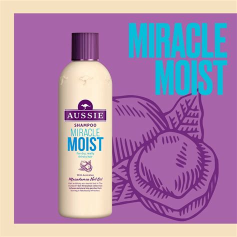 Aussie Miracle Moist Shampoo With Australian Macadamia Nut Oil 300 Ml