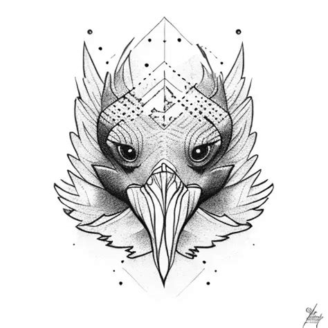 Condor Tattoo Design Geometric Dotwork Art