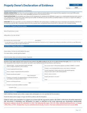 Fillable Online Property Owners Declaration Of Evidence Property