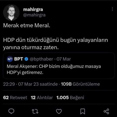 Umut Mürare on Twitter Meral hanım bir militanı savunmak size mi düştü