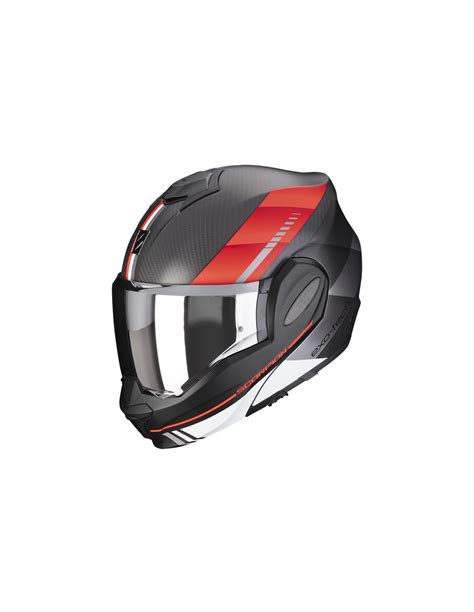 Casco Scorpion Exo Tech Evo Carbon Genus Negro Mate Rojo Atelier Yuwa