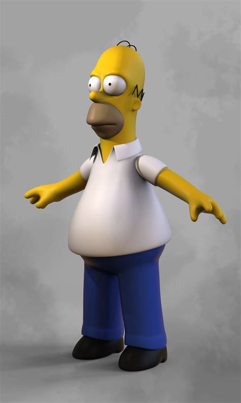 3d Model Homer Simpson For Animation Vr Ar Low Poly Cgtrader