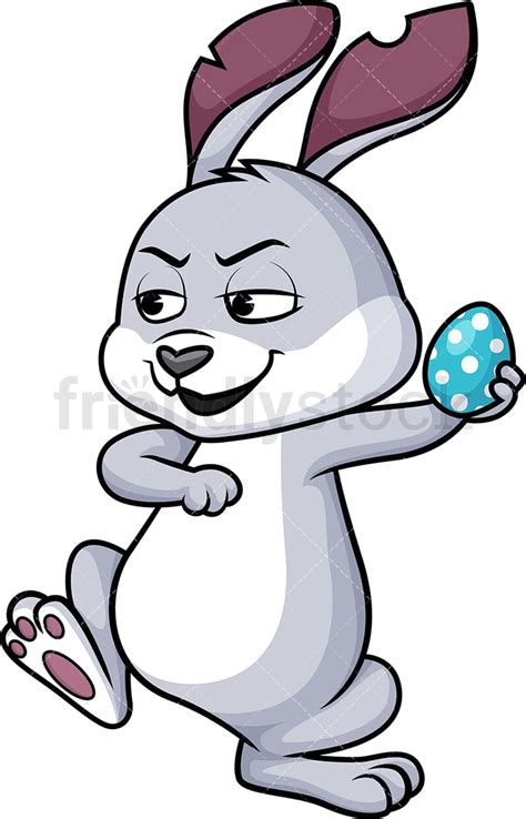 Evil Easter Bunny Cartoon Vector Clipart Friendlystock