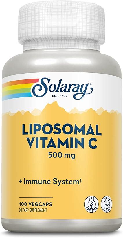 Solaray Liposomal Vitamin C 500 Mg VCapsules 100 Count Amazon Au