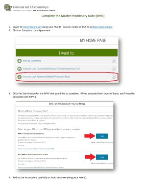 Fillable Online Complete The Master Promissory Note MPN Fax Email