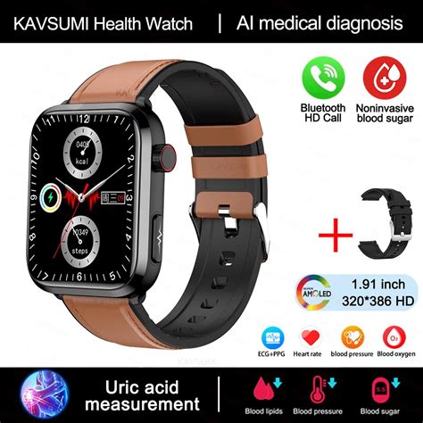 Ecg Ppg Blood Sugar Smart Watch Men Health Blood Lipid Uric Acid