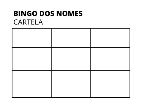 Bingo Dos Nomes Planos De Aula Ano L Ngua Portuguesa