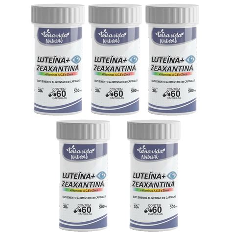 Kit 5 Luteína Mais Zeaxantina Mais Vitaminas A C E e zinco 300