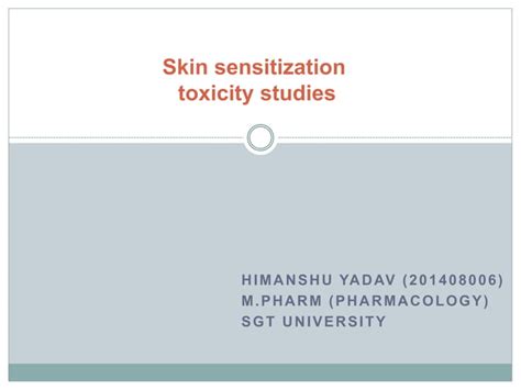 Skin Sensitization Tests In Guinea Pigs Ppt