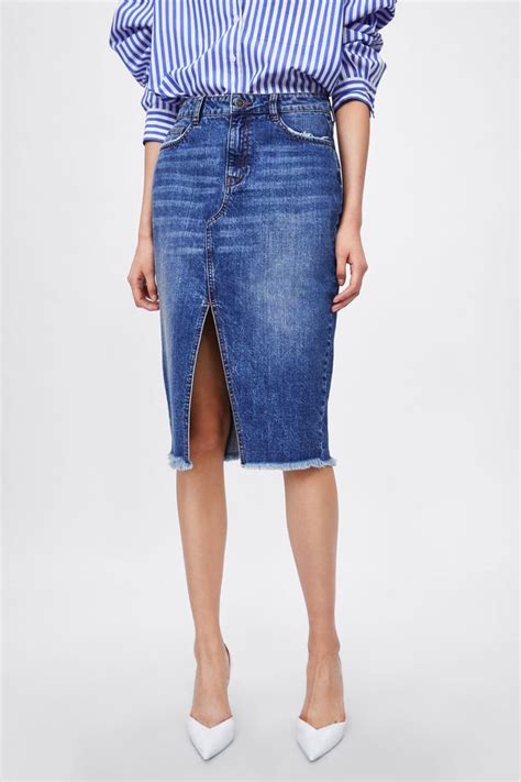 Denim Pencil Skirt Denim Skirts Woman Zara United States Gehrock