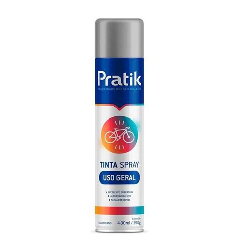 Tinta Spray Pratik Uso Geral Cinza Claro 400ml Tinta Spray Para