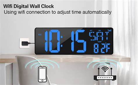 Xrexs Large Digital Wall Clock Wifi Sync 165 In Large