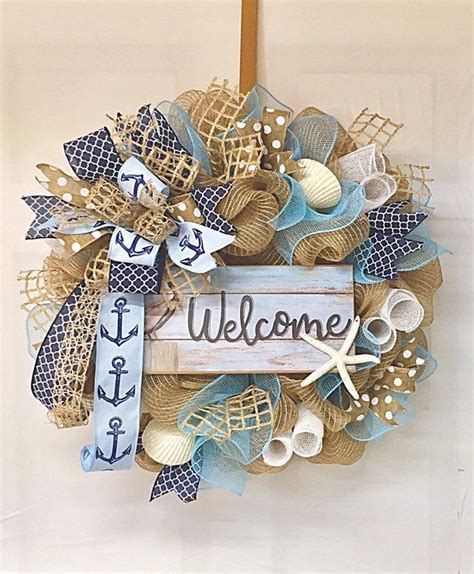 Beach Wreath Beach Wreath For Front Door Starfish Wreath Etsy Deco