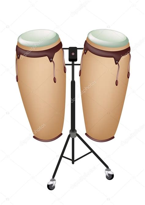 Beautiful Musical Instrument Of Congas On Stand Stock Vector Image By