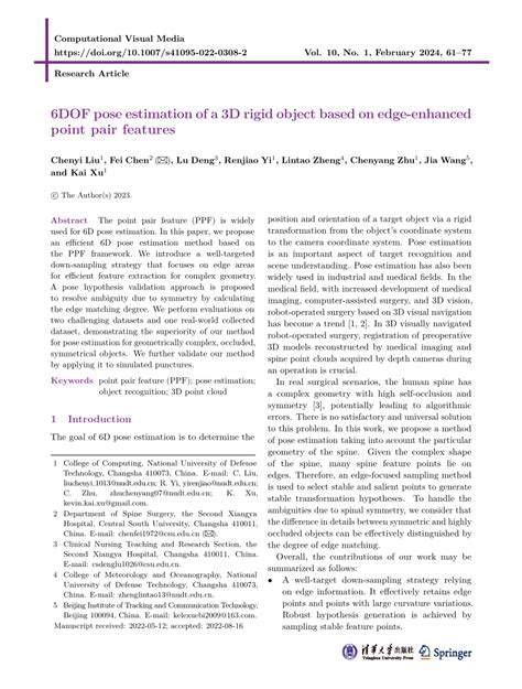 Pdf Dof Pose Estimation Of A D Rigid Object Based On Edge Enhanced