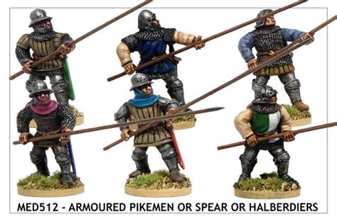 Armoured Medieval Pikemen Or Spearmen Or Halberdiers Med512 Casting