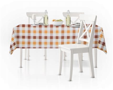 PLAMOODPORNY obrus 100x100 KRATKA 3x3 brązowy STYL 11192626570