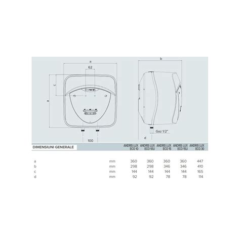 Boiler Electric Ariston Andris Lux Eco U Eu Litri Montaj Sub