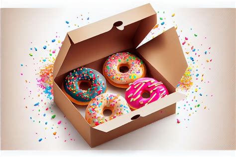 Caja De Donuts De Diferentes Sabores Foto Premium