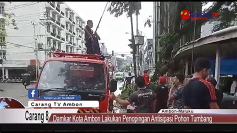 Damkar Kota Ambon Lakukan Penopingan Antisipasi Pohon Tumbang Youtube