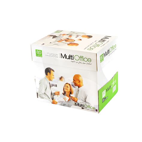 Multi Office A4 Size Copy Paper, 80 gm - Box of 5 Reams - Alfayoum Trading