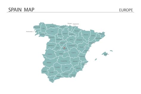 España mapa ilustración vectorial mapa tiene todas las provincias y