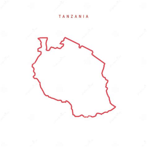 Tanzania Editable Outline Map Vector Illustration Stock Vector