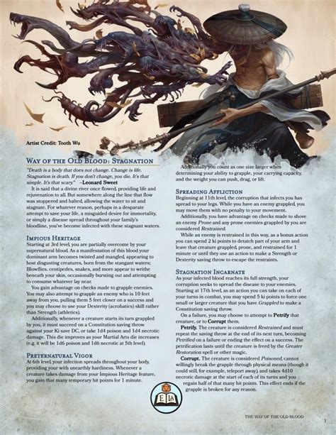 The Way Of The Old Blood Stagnation Vs Evolution Two Monk Subclasses