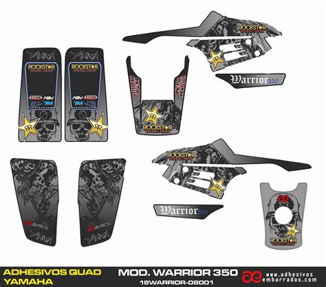 Adhesivos Yamaha Warrior Black Star Adhesivosembarrados