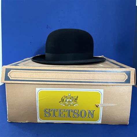 Vintage John B Stetson Grand Prize 1900 Bowler Derby Mens Hat Black