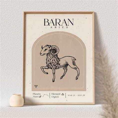 Plakat Ze Znakiem Zodiaku Baran