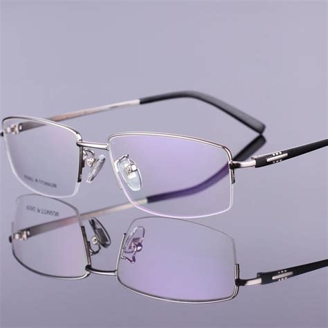 Pure Titanium Ultra Light Weight Eyeglasses Optical Frame Glasses Half Rim For Men In Eyewear