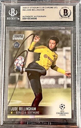 Jude Bellingham Topps Stadium Club Chrome Rookie Soccer Beckett