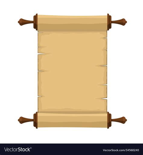 Blank old ancient scroll papyrus paper cartoon Vector Image