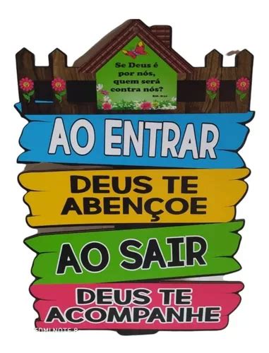 Placa Casa Frase Ao Entrar Deus Te Abençõe Cer Mdf Adesivado MercadoLivre