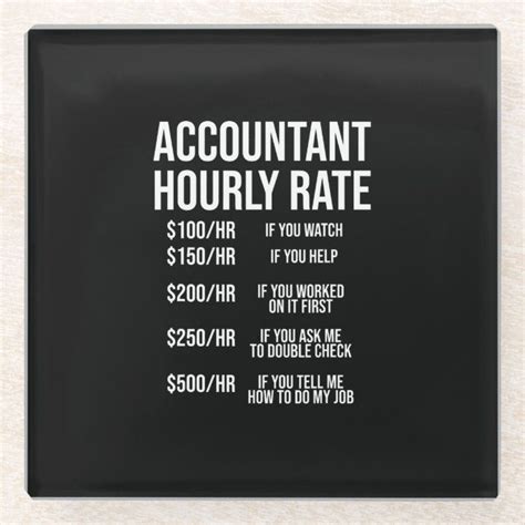 Funny Accountant Hourly Rate Accounting Cpa Humor Glass Coaster