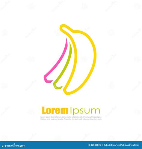 Banana Vector Cartoon Isolated Icon Flat Banana Logo Clipart Object