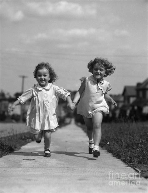 Girls Running On Sidewalk C1930s Photograph By H Armstrong Robertsclassicstock Pixels