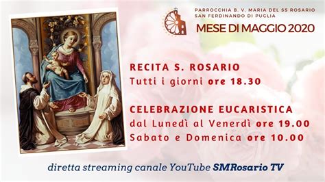 Recita Del Santo Rosario Di Sabato Maggio Youtube