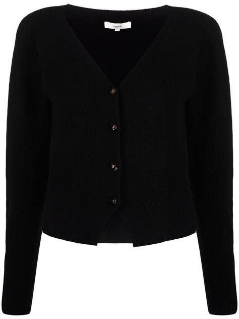 Vince Ribbed V Neck Cardigan Farfetch