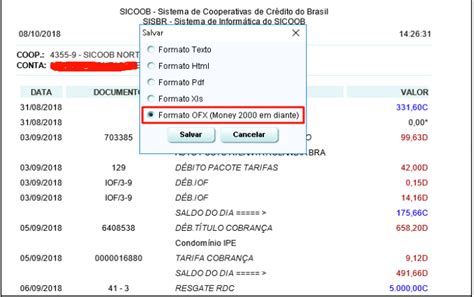 Como Exportar O Extrato Ofx Do Banco Sicoob Conta Azul