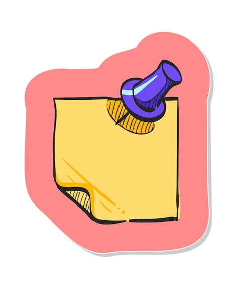 Premium Vector Hand Drawn Sticky Note Icon In Sticker Style Vector