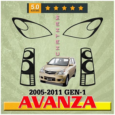 Flat Black Headlight And Tail Light Cover For Toyota Avanza To